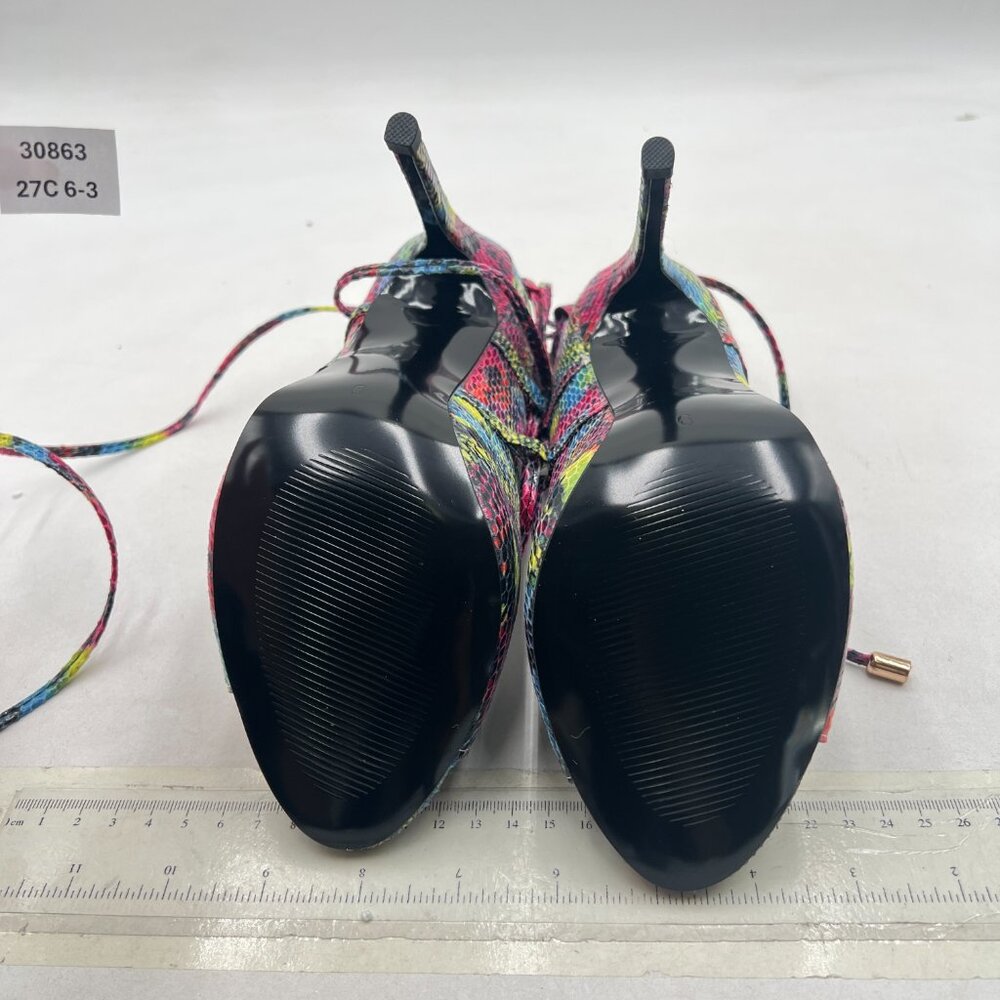 Fsj Multicolor Python Strappy Open-Toe Stiletto H… - image 7